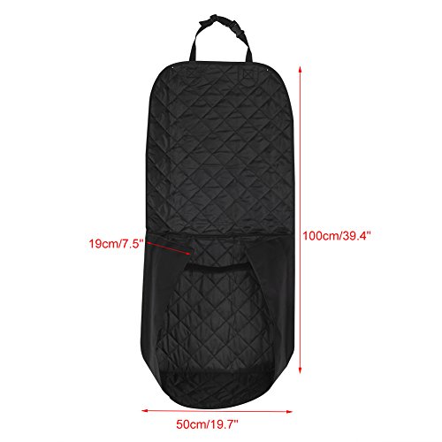 Cubierta del asiento del animal doméstico del coche, asiento individual delantero del coche antideslizante Funda del asiento del perro del animal doméstico Protector Pad Cesta Impermeable Negro