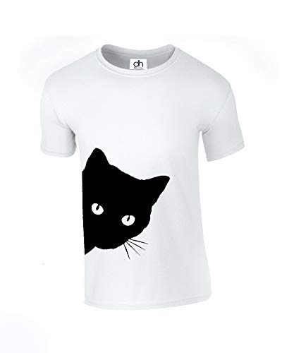 Cuello Lado Gato Loco Gato Lady Kitty Meow Top Camiseta