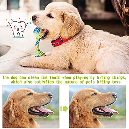 Cuerda de juguete para perros Shuibian, inteligencia, indestructible, 8 juguetes interactivos, beneficioso para la limpieza dental del perro, para cachorros pequeños/medianos