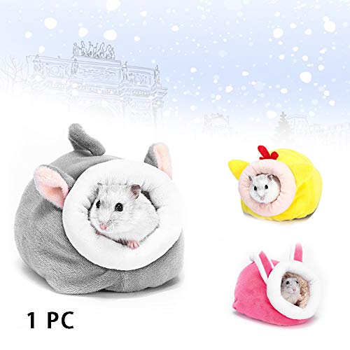 Cueva de peluche suave para mascotas, animales pequeños, cobayas, cálida para el invierno, cálida ardilla, erizo, chinchilla, casa de jaula, nido