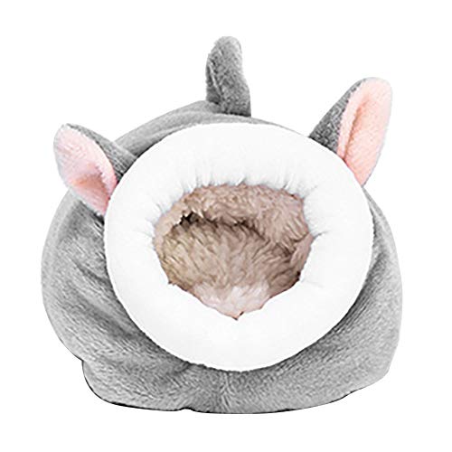Cueva de peluche suave para mascotas, animales pequeños, cobayas, cálida para el invierno, cálida ardilla, erizo, chinchilla, casa de jaula, nido