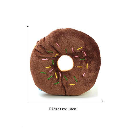 Cupcinu Juguete de Peluche para Mascotas Donut Juguete con Sonido para Perros Gato Cachorro Size 13CM (Marrón)
