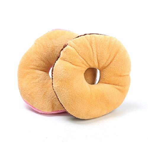 Cupcinu Juguete de Peluche para Mascotas Donut Juguete con Sonido para Perros Gato Cachorro Size 13CM (Marrón)