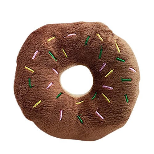 Cupcinu Juguete de Peluche para Mascotas Donut Juguete con Sonido para Perros Gato Cachorro Size 13CM (Marrón)