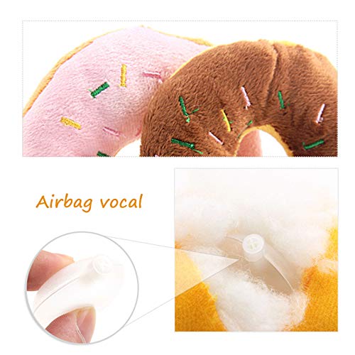 Cupcinu Juguete de Peluche para Mascotas Donut Juguete con Sonido para Perros Gato Cachorro Size 13CM (Rosa)