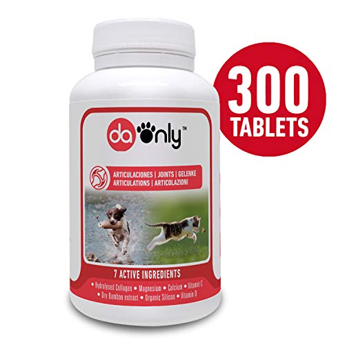 DAONLY colágeno Natural antiinflamatorio para Perros |300 Comprimidos| Pastillas Naturales | Alternativa a medicamentos y condroprotectores para Gatos (300 Tabletas)