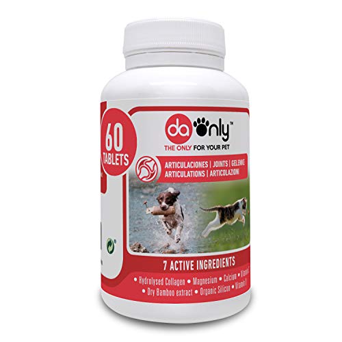DAONLY colágeno Natural antiinflamatorio para Perros |60 Comprimidos| Pastillas Naturales | Alternativa a medicamentos y condroprotectores para Gatos