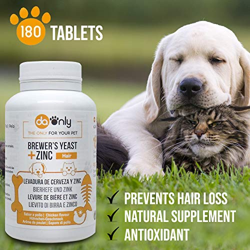 DAONLY Pack Ahorro 1 Levadura Cerveza Sabor a Pollo + 1 Guante para cepillar Perros y Gatos, Cuidado Total del Pelo de tu Mascota. Pack Ideal para el Cuidado del Pelo de tu Perro y Gato