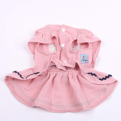 Datouya Nueva Princesa Perro Vestido de Vestir de algodón y;Cordillo Gato Cachorro Falda Primavera y Ropa de Verano Ropa cómoda para Perros (Color : Red, Size : Large)