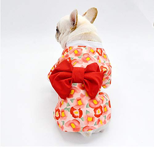 Datouya Ropa de Perro Primavera y otoño Chaqueta Delgada Kimono Vestido Bichon Corgi Ropa Ropa cómoda para Perros (Color : Kimono, Size : Large)