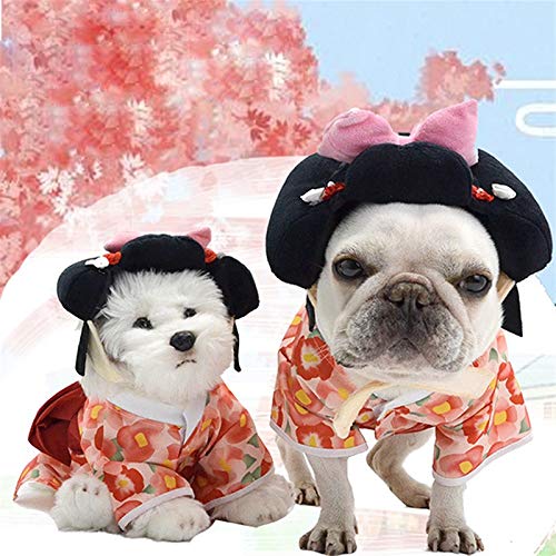 Datouya Ropa de Perro Primavera y otoño Chaqueta Delgada Kimono Vestido Bichon Corgi Ropa Ropa cómoda para Perros (Color : Kimono, Size : Large)