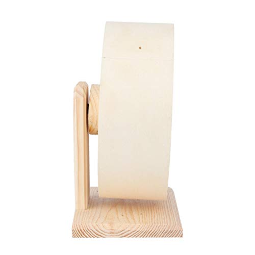 DAUERHAFT Cómodo Soporte de Madera Maciza Hamster Running Wheel Pet Rueda de Ejercicio de Madera para Hedgehog Totoro(Small)