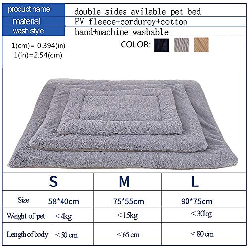 DC CLOUD Manta para Perros Cama para Perros Al Aire Libre Mimoso Almohada Suave para Perros Estera HigiéNica Lavable para Mascotas con Una Acogedora Superficie De Micro Felpa para Gatos Gray,M