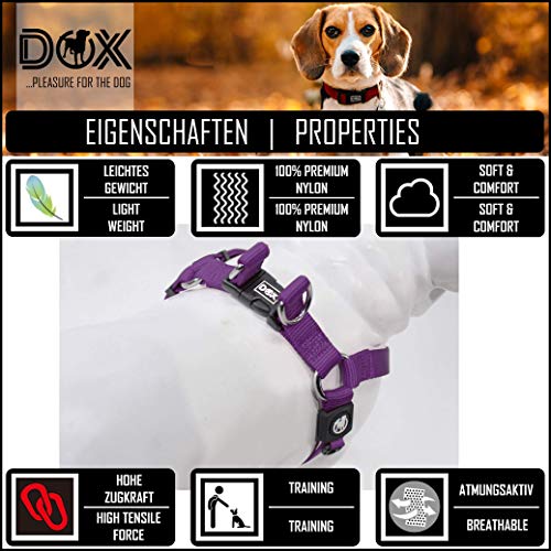 DDOXX Arnés Perro Step-In Nylon, Ajustable | Muchos Colores & Tamaños | para Perros Pequeño, Mediano y Grande | Accesorios Gato Cachorro | Violeta, XXS