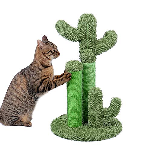 De minimis - Árbol rascador para gatos, diseño de cactus verde, altura 68,5 cm