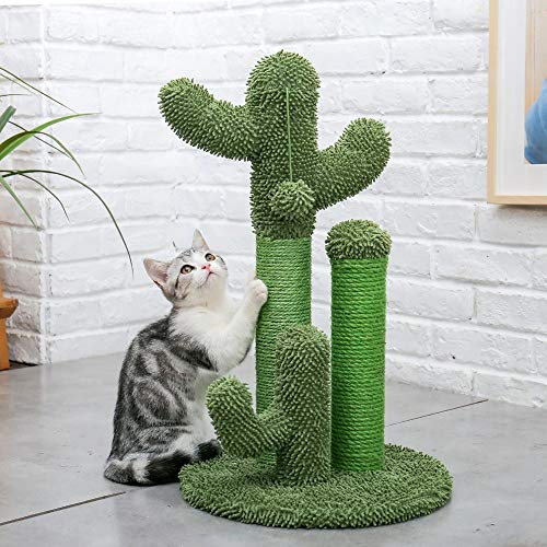 De minimis - Árbol rascador para gatos, diseño de cactus verde, altura 68,5 cm