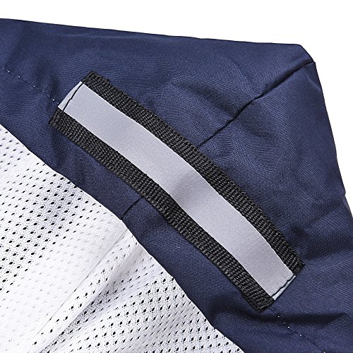 Decdeal - Chubasquero con Gorro para Perro Grande, Azul Oscuro