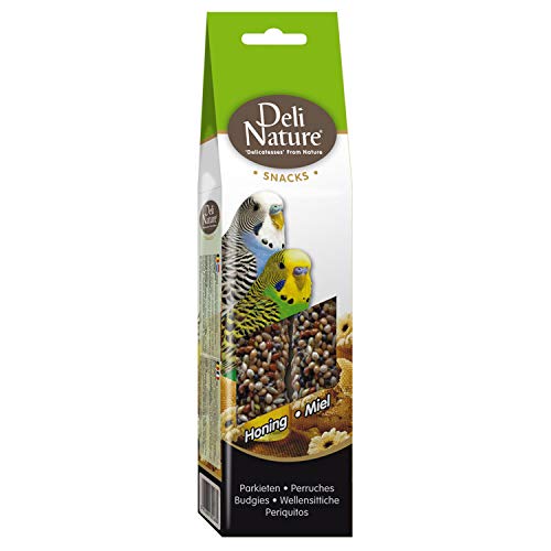 DELINATURE Barritas de Miel para Periquitos, 2 uds. de 60 g, Pájaros