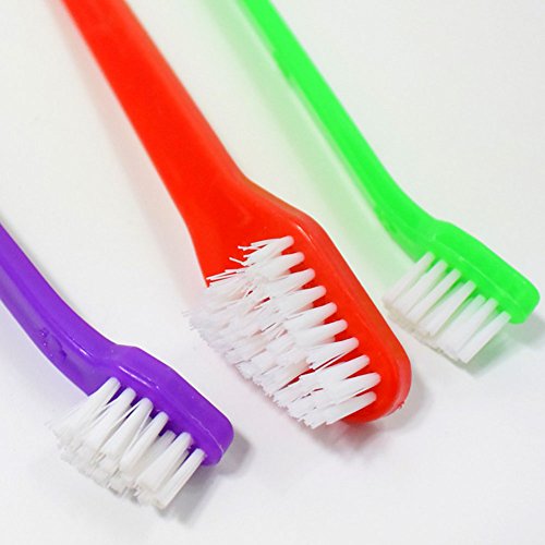 Demarkt 3X Cepillo de Dientes Mascota Saludable Cepillo de Dientes del Animal Doméstico Cepillo de Dientes del Gato del Perro Casero Cuidado Dental Cepillo de Limpieza Doble Punta Herramienta de Aseo