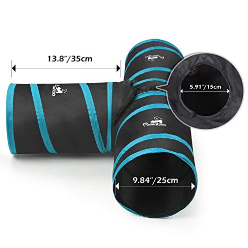 Depory Túnel para Cat Prima 3 Road Tunnel Escalable Plegable Cat Play Tunnel Maze House Toy con Pompones y Campanas