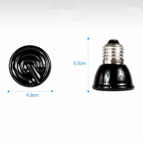 Desconocido Mini-emisor Lámpara Cerámica Infrarroja Criadora Reptil Bombilla Bajo como Mascota Iluminación - 60w