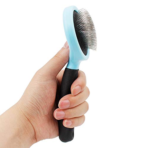 Diaod Handle de Goma Suave Antideslizante Pet Sicker Cepillo para Perros y Gatos Cepillo de Demanda de crianza para Mascotas para Quitar Las Alfombrillas y los enredos