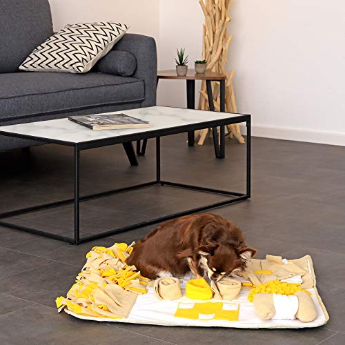 Dibea Alfombra de Actividades Perros alimentación Entrenamiento (M) 70 x 60 cm Amarillo-marrón