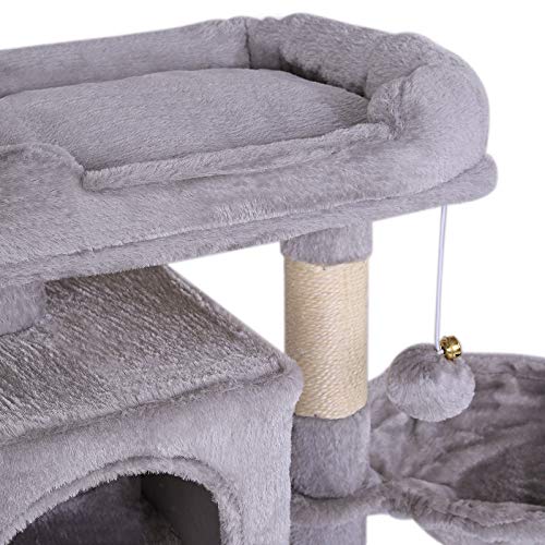 dibea Árbol para gatos Árbol escalador Árbol rascador para gatos Altura 70 cm Gris claro