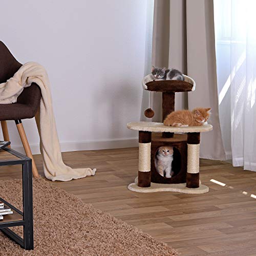 dibea Árbol rascador árbol para escalar árbol rascador para gatos Altura 65 cm marrón/beige