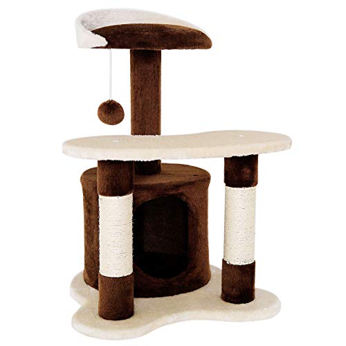 dibea Árbol rascador árbol para escalar árbol rascador para gatos Altura 65 cm marrón/beige