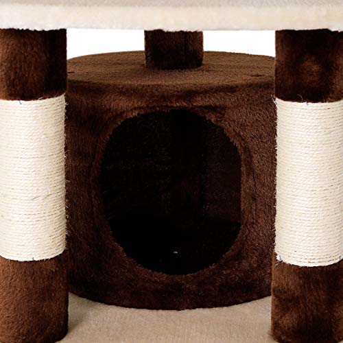dibea Árbol rascador árbol para escalar árbol rascador para gatos Altura 65 cm marrón/beige