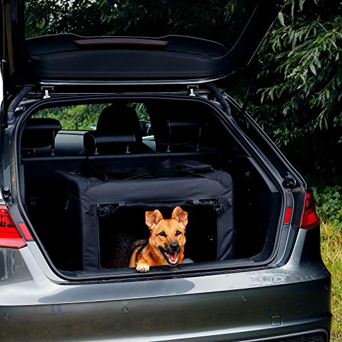 dibea Bolsa de Transporte para perros gatos box caja plegable (L) 70x52x50 cm Negro