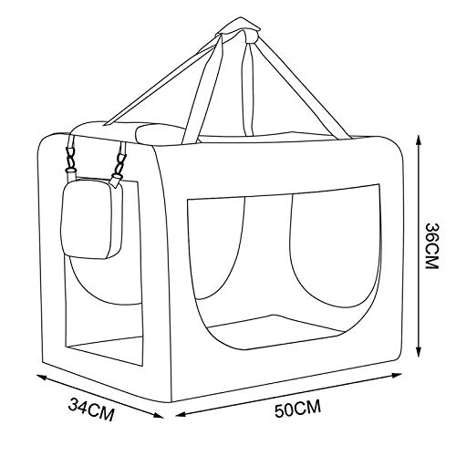 dibea Bolsa de Transporte para perros gatos box caja plegable (S) 50x34x36 cm Beige