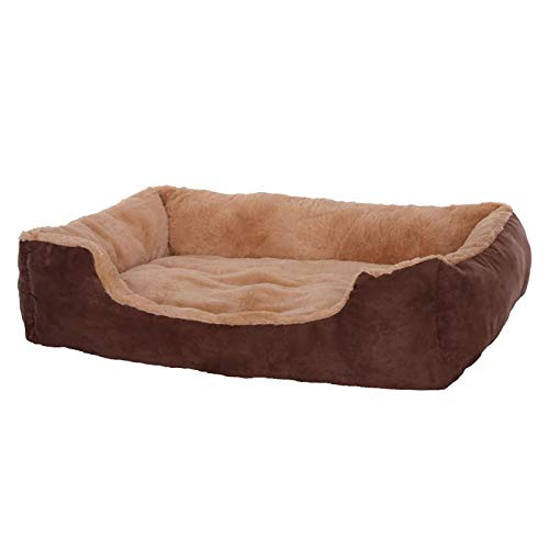 dibea Cama perros cojín perros cesta perros con cojín tamaño (L) 75x60 cm beige/marrón