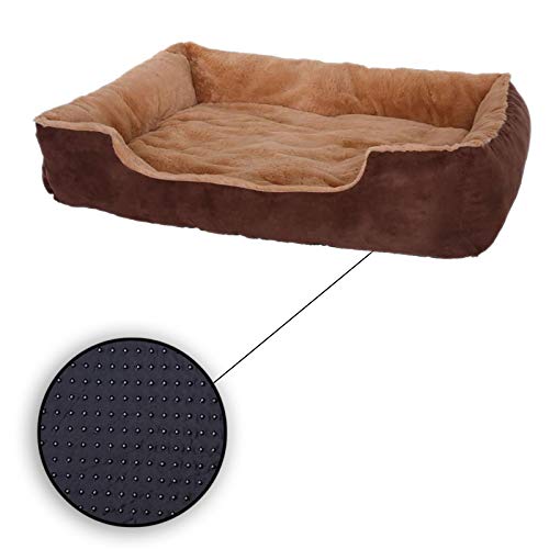 dibea Cama perros cojín perros cesta perros con cojín tamaño (L) 75x60 cm beige/marrón