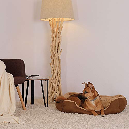dibea Cama perros cojín perros cesta perros con cojín tamaño (L) 75x60 cm beige/marrón