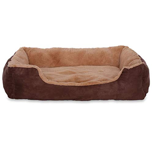 dibea Cama perros cojín perros cesta perros con cojín tamaño (L) 75x60 cm beige/marrón