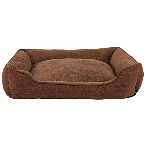 dibea Cama perros tejida mezclado cojín perros funda extraíble (L) 110x80 cm Marrón