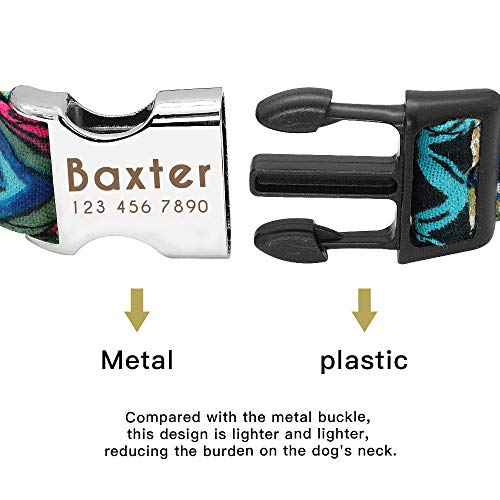 Didog - Collares personalizados para perros con hebilla de liberación rápida grabada, diseños modernos, para perros pequeños, medianos y grandes