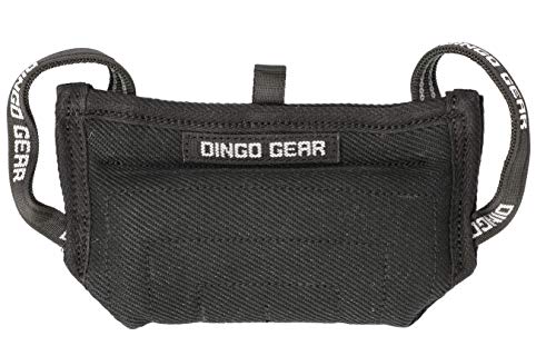 Dingo Gear S00525 - Mini Almohada de mordida Hecha a Mano con 3 Asas para Entrenamiento de mordida de Perro, Nailon Muy Suave, Color Negro