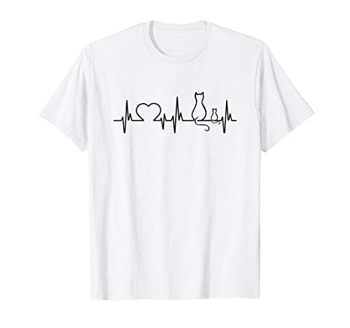 Diseño de latido del corazón de gatos. Para dueños de gatos Camiseta