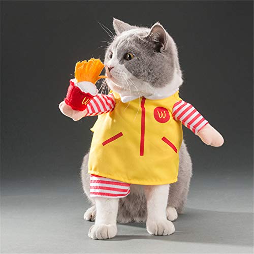 Disfraces para Gatos, Trajes De Animal Doméstico Lindo Camarero Cosplay rol Perro Disfraces para Halloween Party Cosplay Eventos Especiales De Navidad Ropa,S