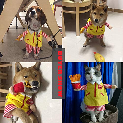 Disfraces para Gatos, Trajes De Animal Doméstico Lindo Camarero Cosplay rol Perro Disfraces para Halloween Party Cosplay Eventos Especiales De Navidad Ropa,S
