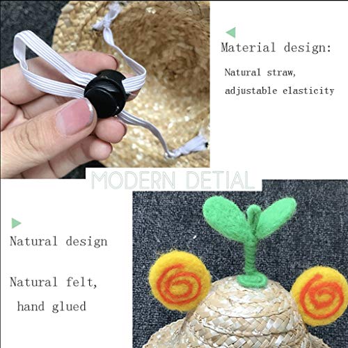 Disfraz de perro Mascota sombrero de paja sombrero hecho a mano de Verano de fieltro de lana sombrero de Sun de la foto del gato gorra Fuera del usuario gorra de béisbol del sombrero Gorra para mascot