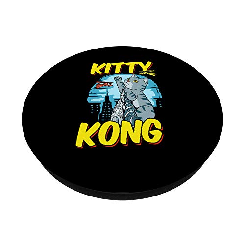 Divertido Kitty Kong Peluche Monstruo Gatito Gato Atigrado PopSockets PopGrip: Agarre intercambiable para Teléfonos y Tabletas