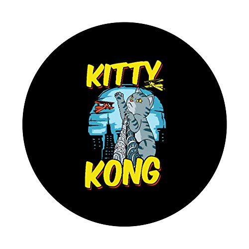 Divertido Kitty Kong Peluche Monstruo Gatito Gato Atigrado PopSockets PopGrip: Agarre intercambiable para Teléfonos y Tabletas