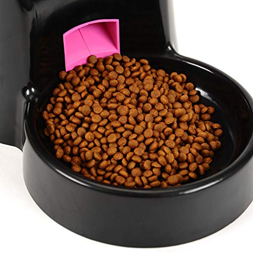DjfLight Alimentador automatico de Mascotas para Perro Gato, automatico comedero, El Tiempo de la máquina alimentación Gatos cuantitativa, se Puede Registrar en un tazón arroz para Gatos.