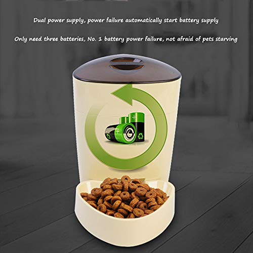 DjfLight Alimentador automatico de Mascotas para Perro Gato, automatico comedero, Inteligente Control Remoto Inteligente Dispositivo de alimentación automática Gato Perro Comida tazón,Black