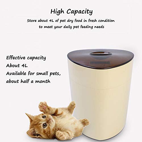 DjfLight Alimentador automatico de Mascotas para Perro Gato, automatico comedero, Inteligente Control Remoto Inteligente Dispositivo de alimentación automática Gato Perro Comida tazón,Black