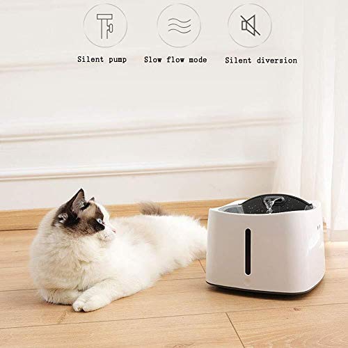 DKee Alimentador Dispensador de Agua for Mascotas Inteligente, Dispensador de Agua for Perros y Gatos Filtro de Cuatro Capas Dispensador de Agua for Perros con oxígeno de circulación automática